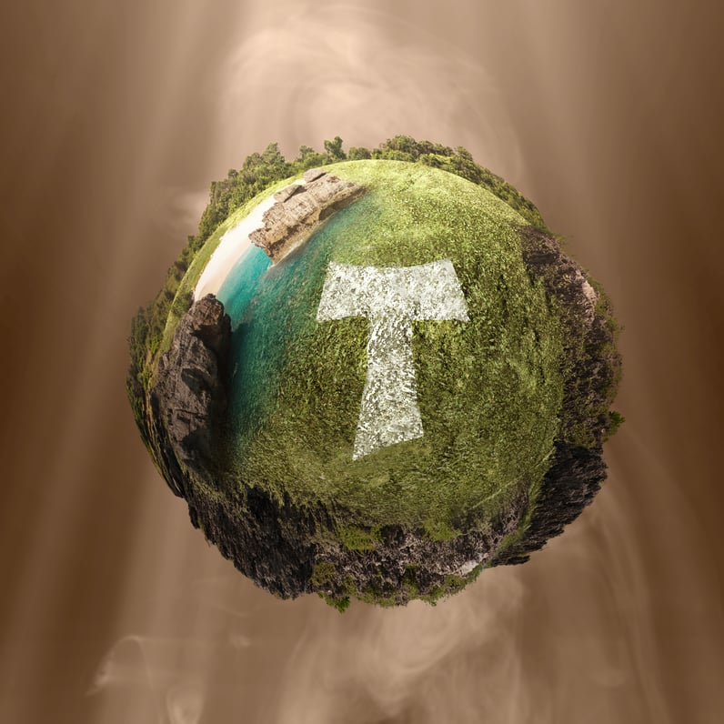 Christ at the heart of reality. Tau cross in the world
